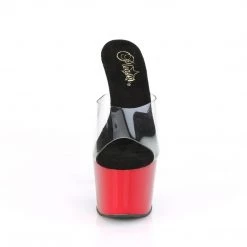 Pleaser Shoes ADORE-701BR Clear/Red-Black Slide