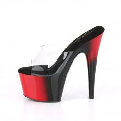 Pleaser Shoes ADORE-701BR Clear/Red-Black Slide
