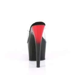Pleaser Shoes ADORE-701BR Clear/Red-Black Slide