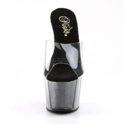 Pleaser ADORE-701G Clear/Black Glitter Slide