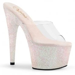 Pleaser ADORE-701HMG Clear/Opal Multi Mini Glitter Slide