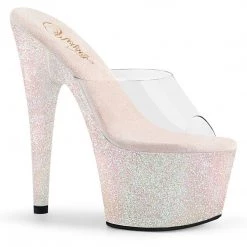 Pleaser ADORE-701HMG Clear/Opal Multi Mini Glitter Slide