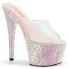 Pleaser ADORE-701LG Clear/Opal Multi Glitter Slide