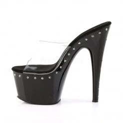 Pleaser Shoes ADORE-701LS Clear/Black Slide
