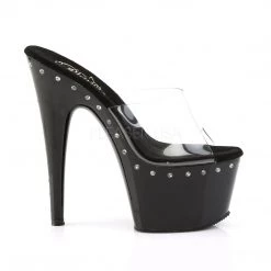 Pleaser Shoes ADORE-701LS Clear/Black Slide