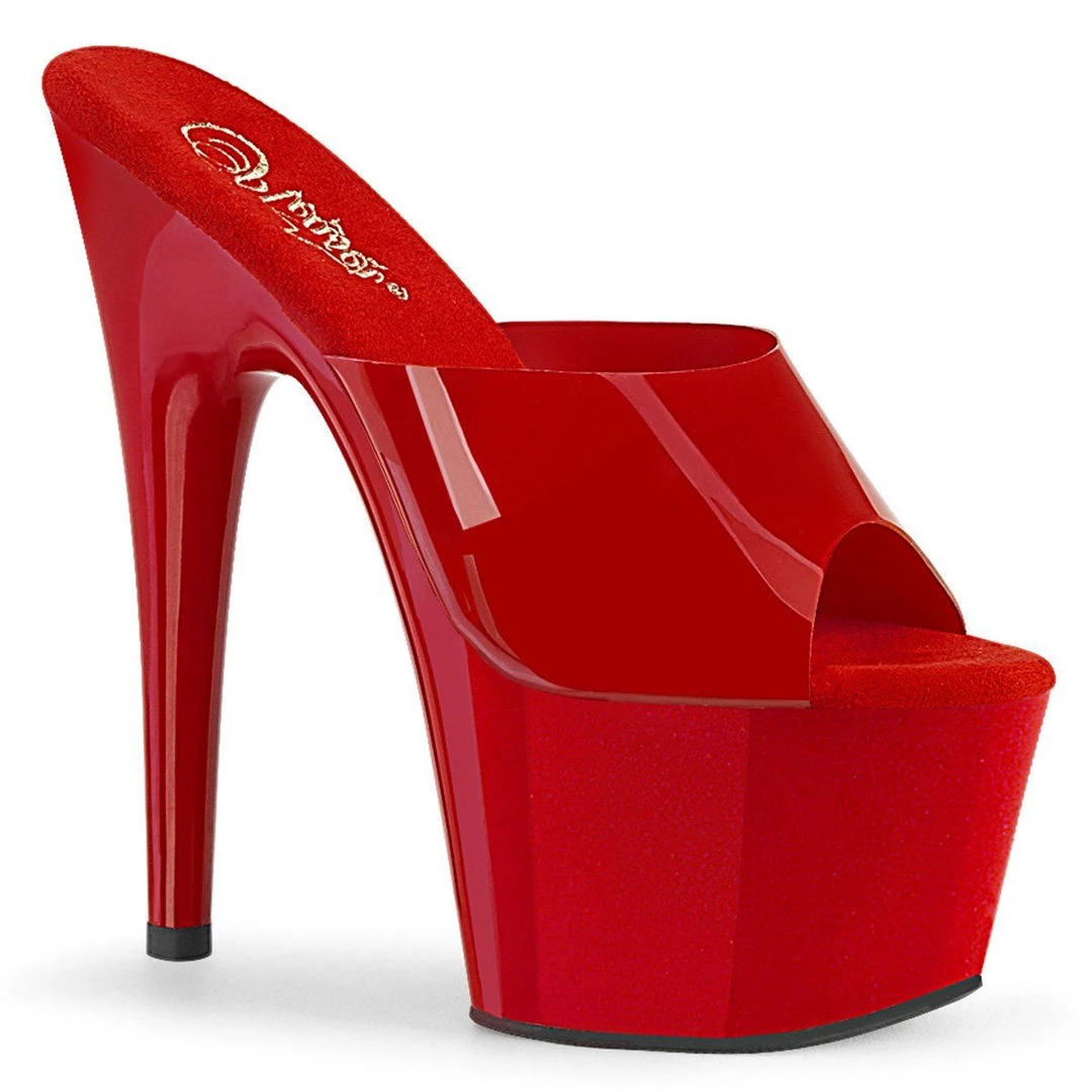 Pleaser Shoes ADORE-701N Red (Jelly-Like) TPU/Red Slide 3 Pleaser Shoes ADORE-701N Red (Jelly-Like) TPU/Red Slide
