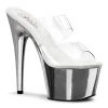 Pleaser ADORE-702 Clear/Silver Chrome Slide