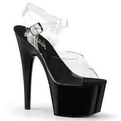 Pleaser ADORE-708 Clear/ Black Platform Sandal