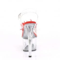 Pleaser ADORE-708BFL Clear-Red/Clear Platform Sandal Pole Dance Heels