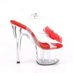 Pleaser ADORE-708BFL Clear-Red/Clear Platform Sandal Pole Dance Heels