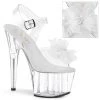 Pleaser ADORE-708BFL Clear-White/Clear Platform Sandal Shoes
