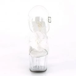 Pleaser ADORE-708BFL Clear-White/Clear Platform Sandal Shoes
