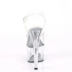 Pleaser ADORE-708BFL Clear-White/Clear Platform Sandal Shoes