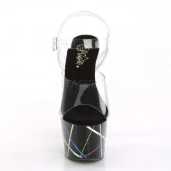 Pleaser Shoes ADORE-708BMC Clear/ Black Platform Sandal