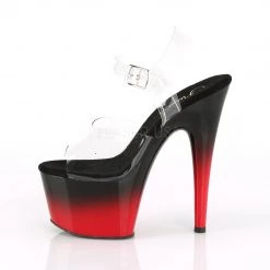 Pleaser Shoes ADORE-708BR-H Clear/Black-Red Platform Sandal 10 Pleaser Shoes ADORE-708BR-H Clear/Black-Red Platform Sandal