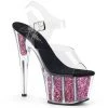 Pleaser ADORE-708CG Clear/Pink Confetti Glitter Platform Sandal Shoes 1 Pleaser ADORE-708CG Clear/Pink Confetti Glitter Platform Sandal Shoes