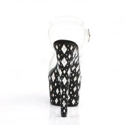 Pleaser ADORE-708DIAMOND Clear/Black Platform Sandal