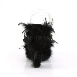 Pleaser ADORE-708F Clear/Black Marabou Feather Platform Sandal Shoes