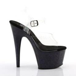 Pleaser ADORE-708HSP Clear/Midnight Blue Hologram Platform Sandal 12 Pleaser ADORE-708HSP Clear/Midnight Blue Hologram Platform Sandal