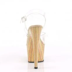 Pleaser ADORE-708JB Clear/Cream Multi Platform Sandal Shoes