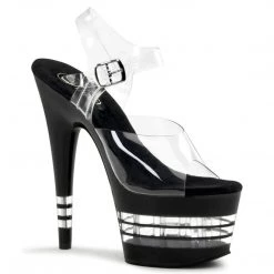 Pleaser ADORE-708LN Clear/Black Platform Sandal