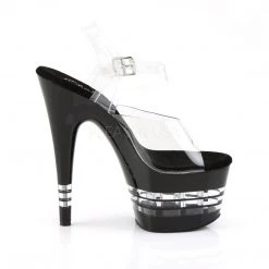 Pleaser ADORE-708LN Clear/Black Platform Sandal 17 Pleaser ADORE-708LN Clear/Black Platform Sandal