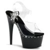Pleaser ADORE-708LS Clear/Black Platform Sandal 2 Pleaser ADORE-708LS Clear/Black Platform Sandal