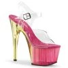 Pleaser ADORE-708MCT Clear/Pink Tinted Platform Sandal Shoes