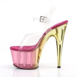 Pleaser ADORE-708MCT Clear/Pink Tinted Platform Sandal Shoes