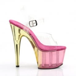 Pleaser ADORE-708MCT Clear/Pink Tinted Platform Sandal Shoes