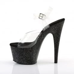 Pleaser Shoes ADORE-708MG Clear/ Black Platform Sandal