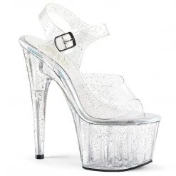 Pleaser ADORE-708MMG Clear Platform Sandal Shoes 13 Pleaser ADORE-708MMG Clear Platform Sandal Shoes