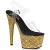 Pleaser Shoes ADORE-708MSLG Clear/Gold Multi Glitter Mermaid Platform Sandal 2 Pleaser Shoes ADORE-708MSLG Clear/Gold Multi Glitter Mermaid Platform Sandal