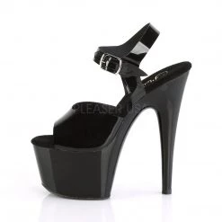 Pleaser Shoes ADORE-708N Black (Jelly-Like) TPU/Black Platform Sandal