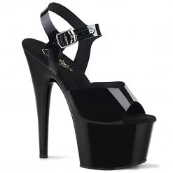 Pleaser Shoes ADORE-708N Black (Jelly-Like) TPU/Black Platform Sandal