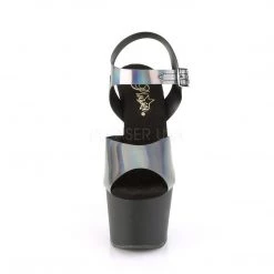 Pleaser ADORE-708N-DT Pewter Hologram TPU Platform Sandal