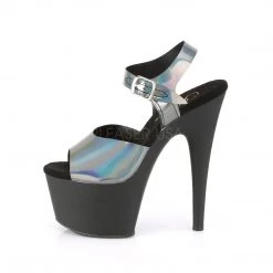 Pleaser ADORE-708N-DT Pewter Hologram TPU Platform Sandal