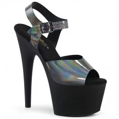 Pleaser ADORE-708N-DT Pewter Hologram TPU Platform Sandal