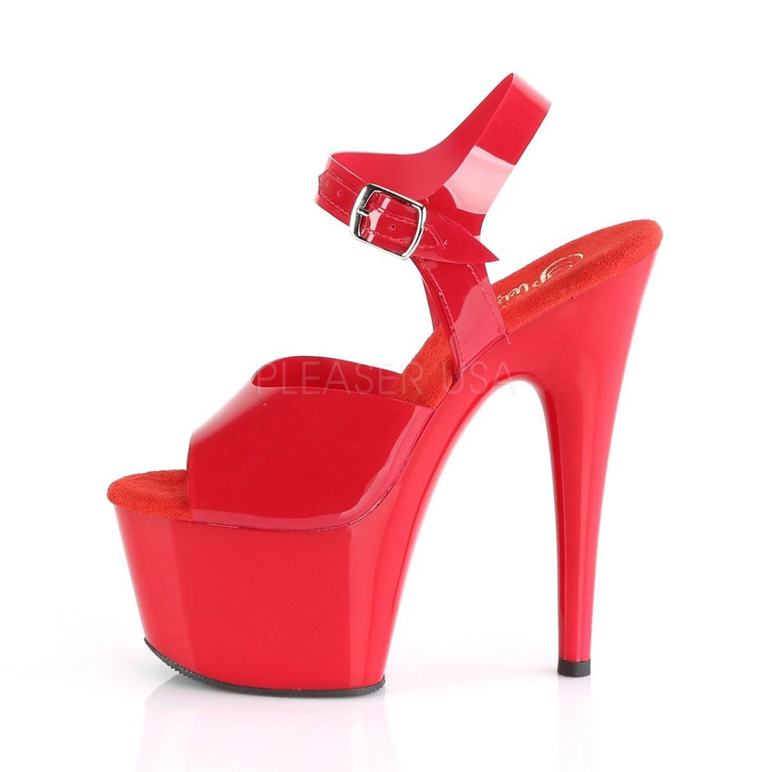 Pleaser ADORE-708N Red (Jelly-Like) TPU/Red Platform Sandal 5 Pleaser ADORE-708N Red (Jelly-Like) TPU/Red Platform Sandal