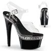 Pleaser Shoes ADORE-708RS-1 Clear/Black Platform Sandal