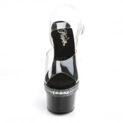 Pleaser Shoes ADORE-708RS-1 Clear/Black Platform Sandal