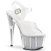 Pleaser ADORE-708SRS Clear/Silver SRS Platform Sandal