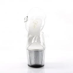 Pleaser ADORE-708SRS Clear/Silver SRS Platform Sandal