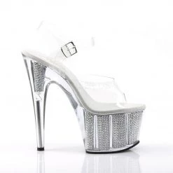 Pleaser ADORE-708SRS Clear/Silver SRS Platform Sandal