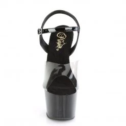 Pleaser ADORE-708T-1 Smoke-Black - Clear/Ombre Platform Sandal Shoes