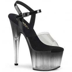 Pleaser ADORE-708T-2 Smoke-Black-Clear Ombre Platform Sandal Shoes