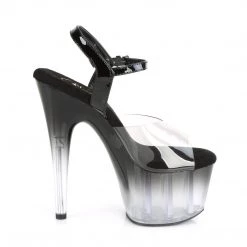Pleaser ADORE-708T-2 Smoke-Black-Clear Ombre Platform Sandal Shoes