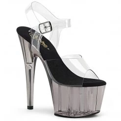 Pleaser Shoes ADORE-708T Clear/Smoke Tinted Platform Sandal