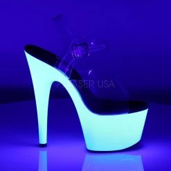 Pleaser ADORE-708UV Clear/Neon White Platform Sandal