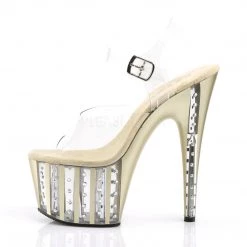 Pleaser Shoes ADORE-708VLRS Clear/Gold Platform Sandal
